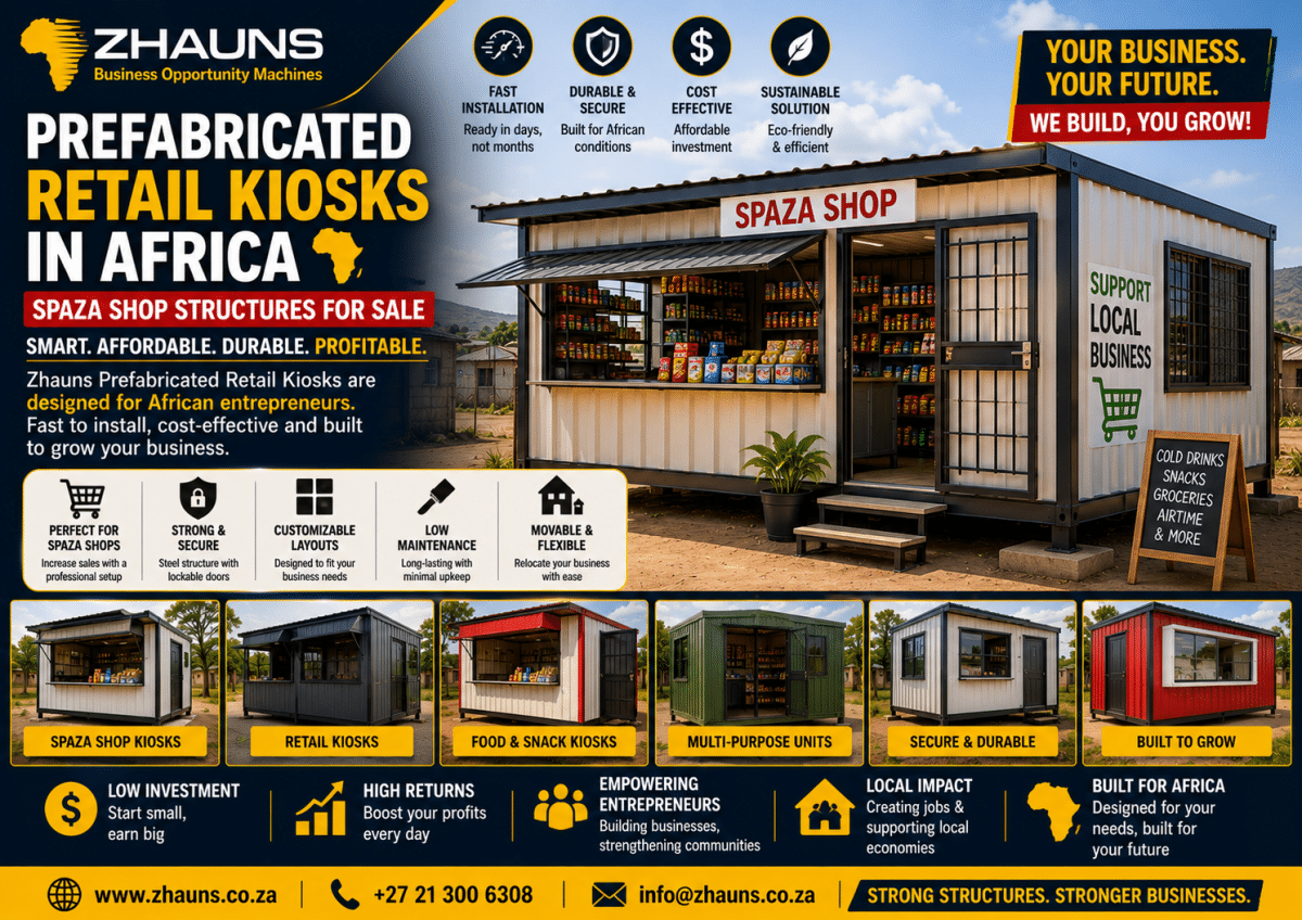 Prefabricated Retail Kiosks and Spaza Shops: The Fastest Way to Start Trading in Africa